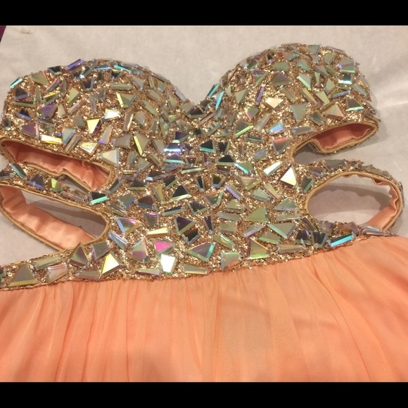 La femmeDress strapless coral strapless w/cutouts - Picture 4 of 8